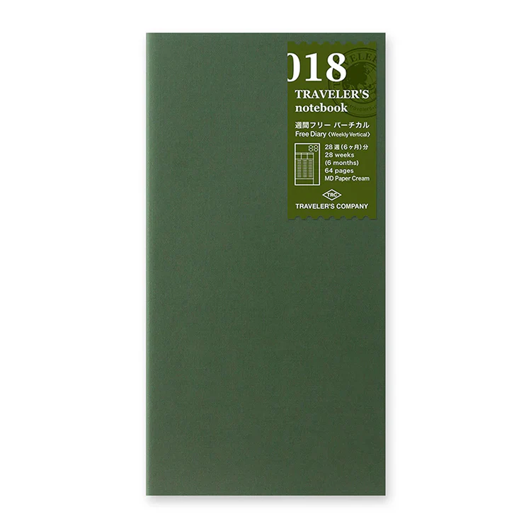 TRAVELER'S Regular Size Refill 018 Free Diary Weekly (Vertical)