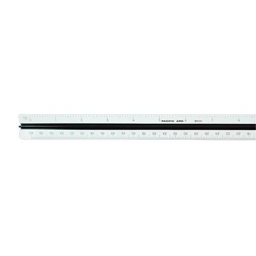 Triangular Engineers Scale, Color Coded - 12"