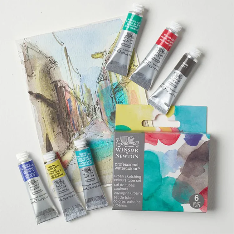 Winsor & Newton Watercolor Urban Sketch Set, 6 x 5ml Tubes - Image 3