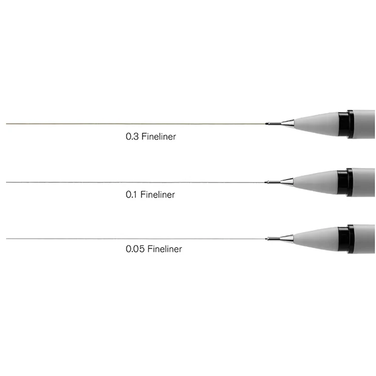 Winsor & Newton Black Fineliner Pens Set - 0.05, 0.1, 0.3 - Image 4