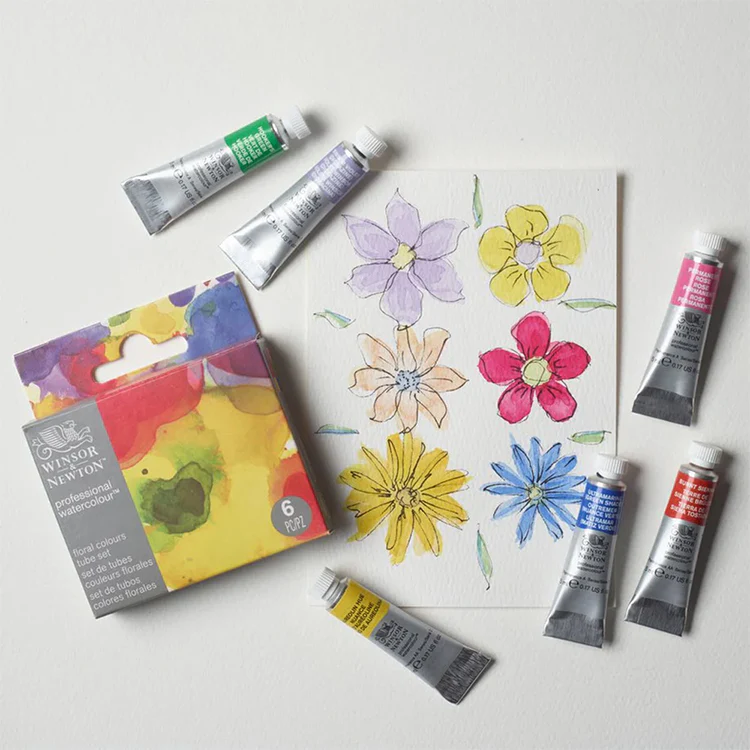 Winsor & Newton Watercolor Floral Set, 6 x 5ml Tubes - Image 3