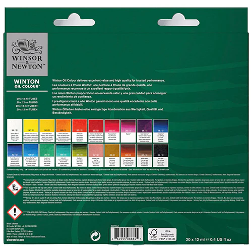 Winsor & Newton Winton Oil Paint Set 20 Colors - Image 2