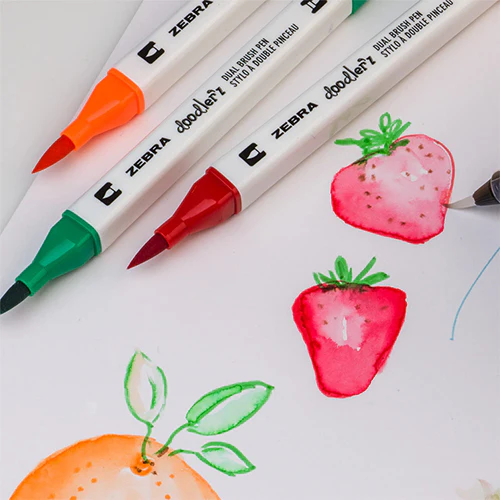 Zebra Doodler'z Dual Brush Pens, 18 Color Set - Image 3