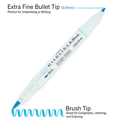 Zebra Mildliner Double-Sided Creative Brush Pen & Marker, 10 Color Set - Image 3
